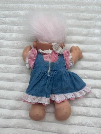 Russ Vintage Troll Kidz Daisy Troll Dress Plush Doll Used Dirty Damaged Please see pictures