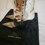 Elisabetta Franchi Spring/Summer 2024 Gold Metallic Ankle Heeled Boots Image 4