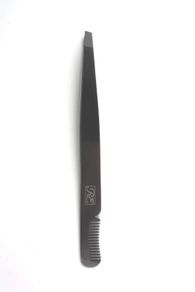 Professional Eyebrow Tweezers with Comb ingrown Hair Plucking Tweezers Personal Grooming Instruments Stainless Steel from Real Edge (Black)