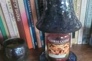 Yankee Candle Cinnamon Stick with Mosiac Topper and Plate and seperate Candle Holder Bundle