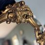 Baroque style vintage gold wall mirror. Size approx 20in x 29in. Image 7