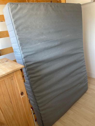 Double standard bed with baby bed barrier