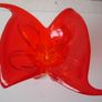 Large Sculptural Red Art Glass Centerpiece Image 9