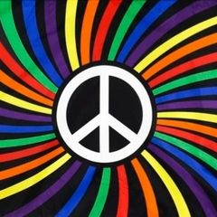 Rainbow Pride Psychodelic Love flag FREE POSTAGE