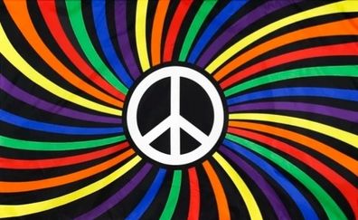 Rainbow Pride Psychodelic Love flag FREE POSTAGE