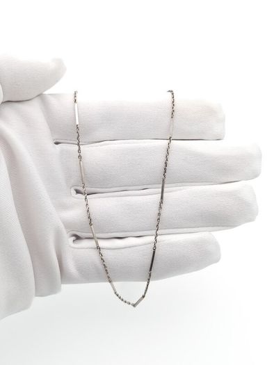 Vintage 925 Sterling Silver Bar Link Station Chain