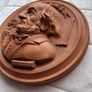 Vintage Terracotta Large Heavy  Plaque of W.E.G.  William Ewart Gladstone Prime Minister of England for 4 Terms Image 4