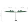 Double Parasol with Steel Pole Green 600 cm Image 8