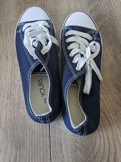 Navy Canvas Trainers size 8