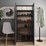 Shoe Cabinet High Gloss Grey 80x35.5x180 cm Chipboard Image 2