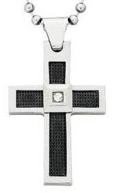 Stainless Steel Black Cross Pendant (Brand New & Unopened)