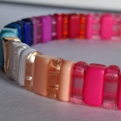 Vibrant Multi Coloured GeoBeads Bracelet