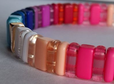 Vibrant Multi Coloured GeoBeads Bracelet