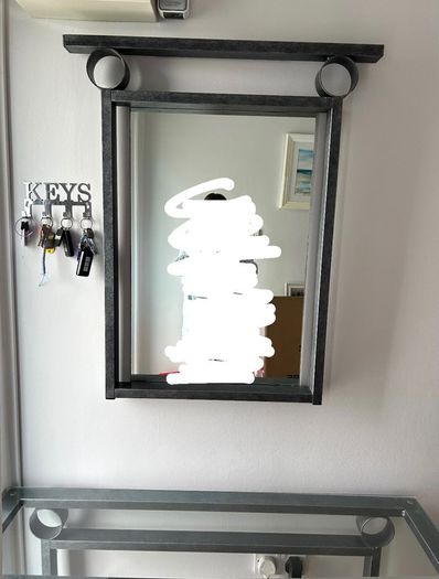 Metal mirror and matching table