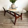 Vintage Retro Mid Century Teak & Glass Coffee Table Image 9