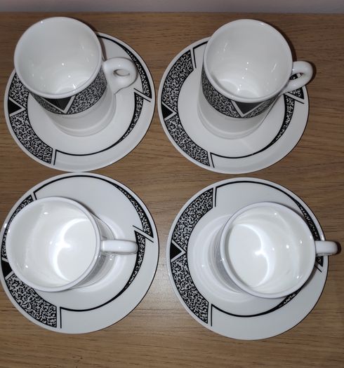 Wedgwood Bone China Hotelware 4 demitasse coffee cups with saucers