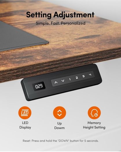 100 x 60cm Electric Height Adjustable Standing Desk