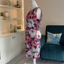 Ladies Pink & Navy Floral Midi Dress from Apricot Image 9