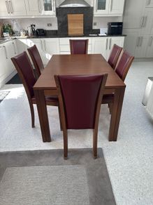 Skovby table and 6 chairs