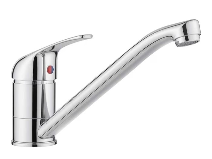 Kitchen Mixer Tap Solid Brass Monobloc Design 360 Long Swivel Spout Chrome Polish Finish for Caravan  Home Sinks