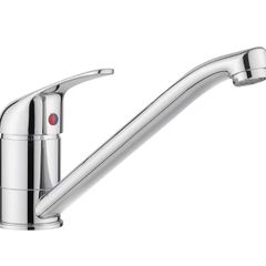 Kitchen Mixer Tap Solid Brass Monobloc Design 360 Long Swivel Spout Chrome Polish Finish for Caravan  Home Sinks