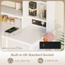 Dressing Table with Large LED Mirror, 3 Lighting Modes Adjustable Brightness, Built in USB  AC Socket, Vanity Table with 4 Fabric Drawers, Modern Makeup Desk 100by40by140cm Image 5