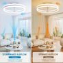50cm Ceiling Fans with Lights and Remote, 6 Speeds and 3000K-6500K Dimmable Quiet Ceiling Fan Light, Smart Modern LED Fan Lights Ceiling for Bedroom Living Room Dining Room (White) Image 3