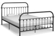 Bed Frame Grey Metal 160x200 cm