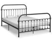 Bed Frame Grey Metal 120x200 cm