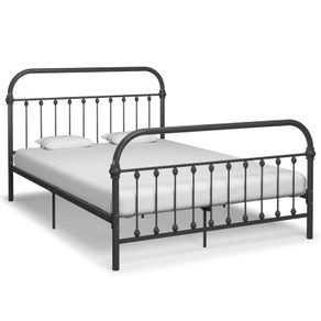 Bed Frame Grey Metal 140x200 cm