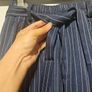 Navy Pinstripe Wide-Leg Culottes with Tie Belt Image 3