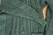 Aran Cardigan Green