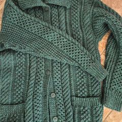 Aran Cardigan Green