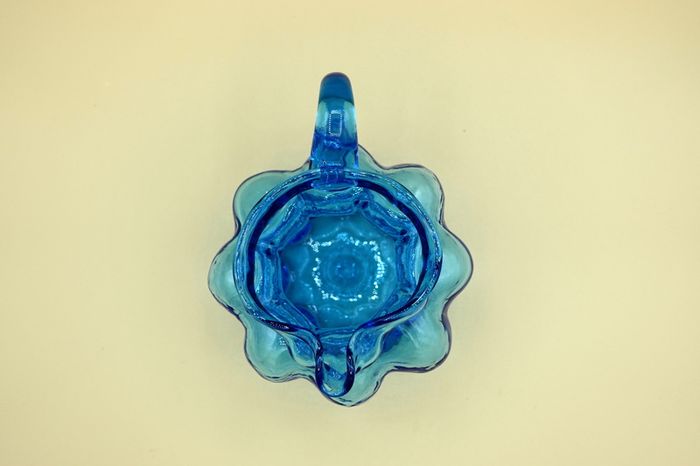 Vintage Kanawha Blue Glass Pitcher