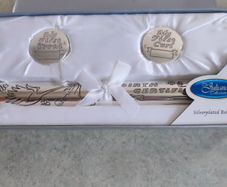Boxed As New Juliana Silver Plated Birth Certificate Set  Bc Holder, 1st Tooth, 1st Curl