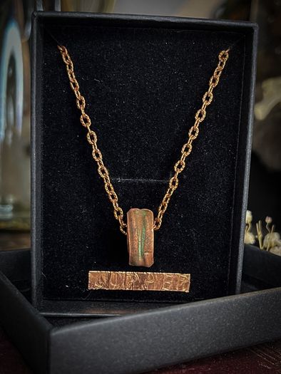 Pure Copper Spiral Pendant on a Textured Copper Chain