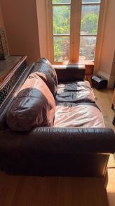 Library style all leather Three seater sofa