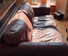 Library style all leather Three seater sofa