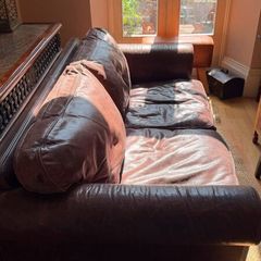Library style all leather Three seater sofa