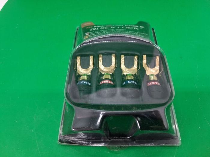 Poatage - 5 x Monster Cable Quick Lock Angled 24k Gold Spades