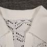 Suncoo Cream Off-White Crochet Knit Short Sleeve Polo Shirt Pointelle Top T3/12UK/40EU Image 3