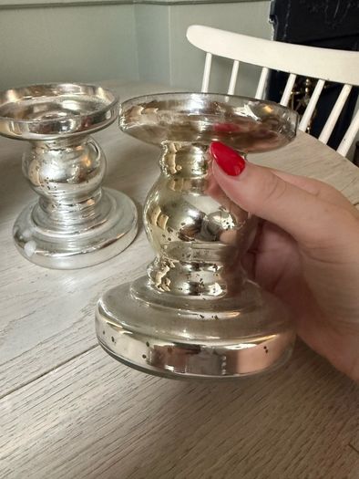 2 x pillar candle holders