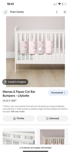 Mamas and papas cot bar covers bumper