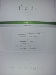 18k Princess Cut 0.50ct Diamond