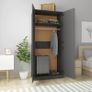 Wardrobe High Gloss Grey 90x52x200 cm Chipboard Image 3
