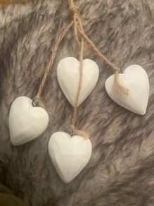 4 x Wooden Hearts