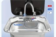 campervan sink with taps and glass lid