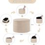 Ottoman with Storage, Folding Boucle Stool,Coffee Table,Chest Toy Box,Footstool for Living Room,Bedroom,Beige,Large Round,56x56x40cm Image 5