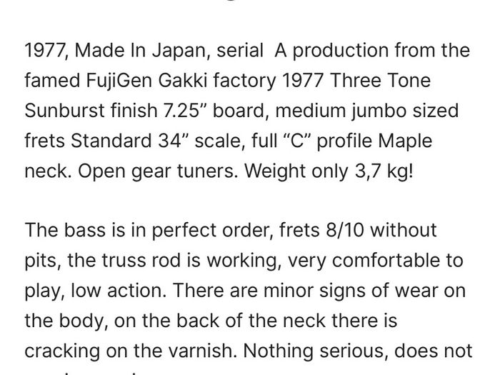 Greco Vintage Precision Bass 1977