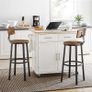 _set of 2 bar stools, kitchen chairs with sturdy metal frame Image 2